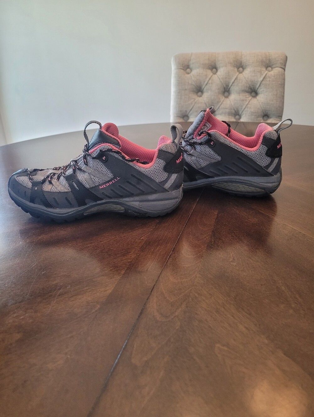 Merrell Women's Gray and Pink Hiking Shoes.  Size 6.5